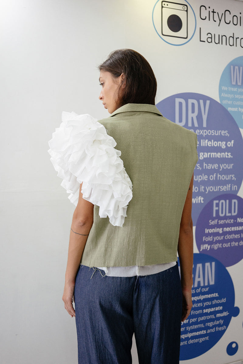 Ruffle Shoulder Vest
